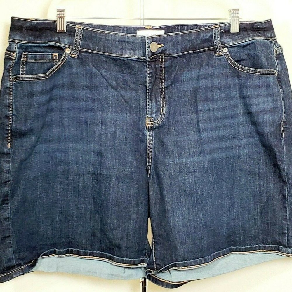 Lane Bryant Dark Blue Jean Shorts Size 20